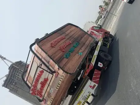 Recovery truck transporting a loaded lorry — MZ Meer Car Recovery